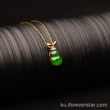 Rengê kesk a kesk jadeite Cucurbit Pendant Charms